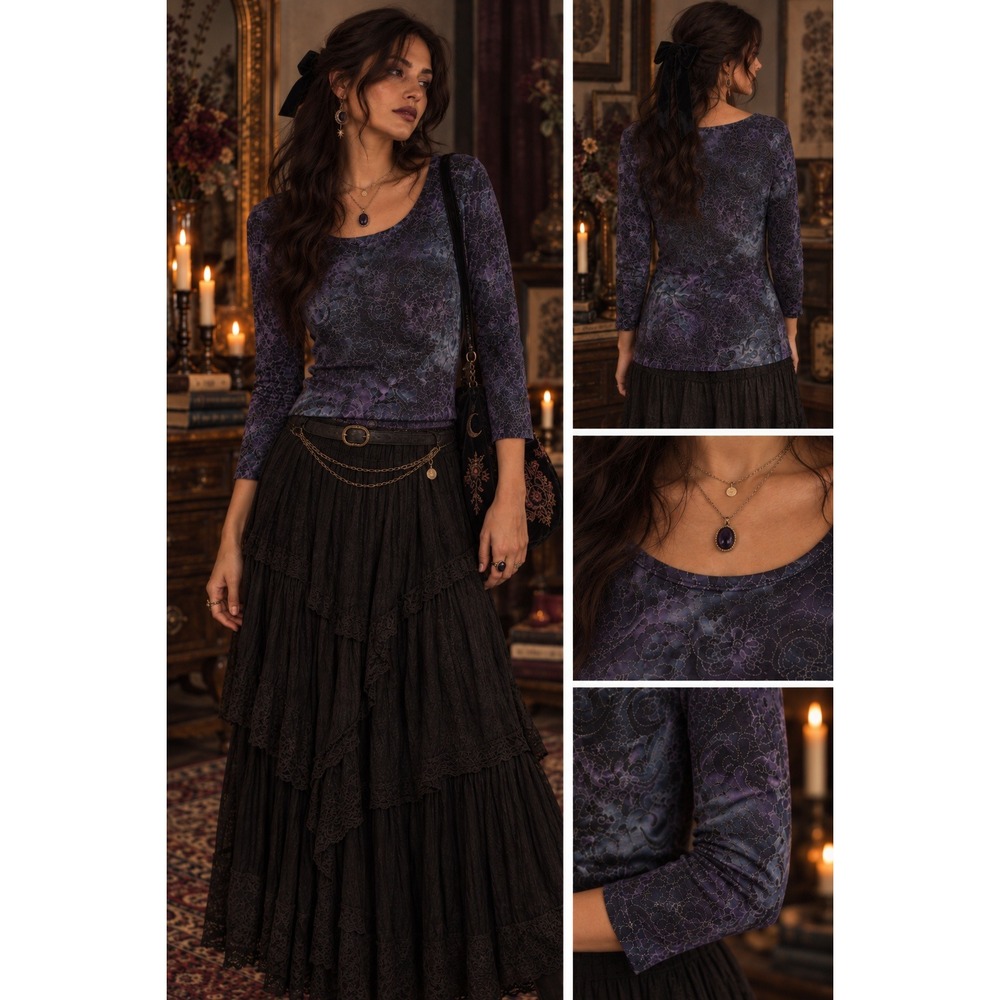 Vintage AGB Byer California Large Top Cosmic 90s Dark Fairy Grunge Dainty Gothic